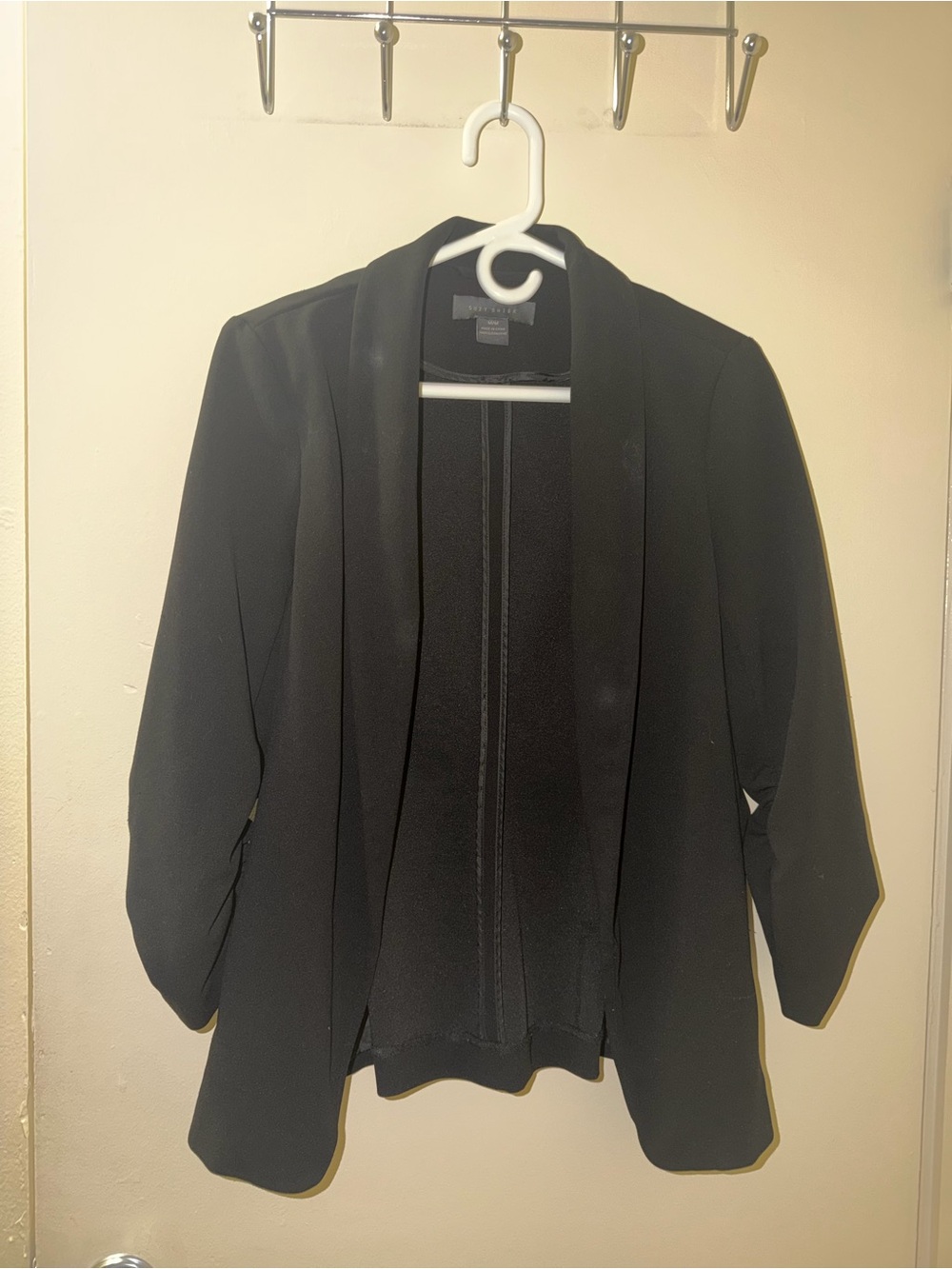 Suzy Shier Black Open-Front Women's Blazer